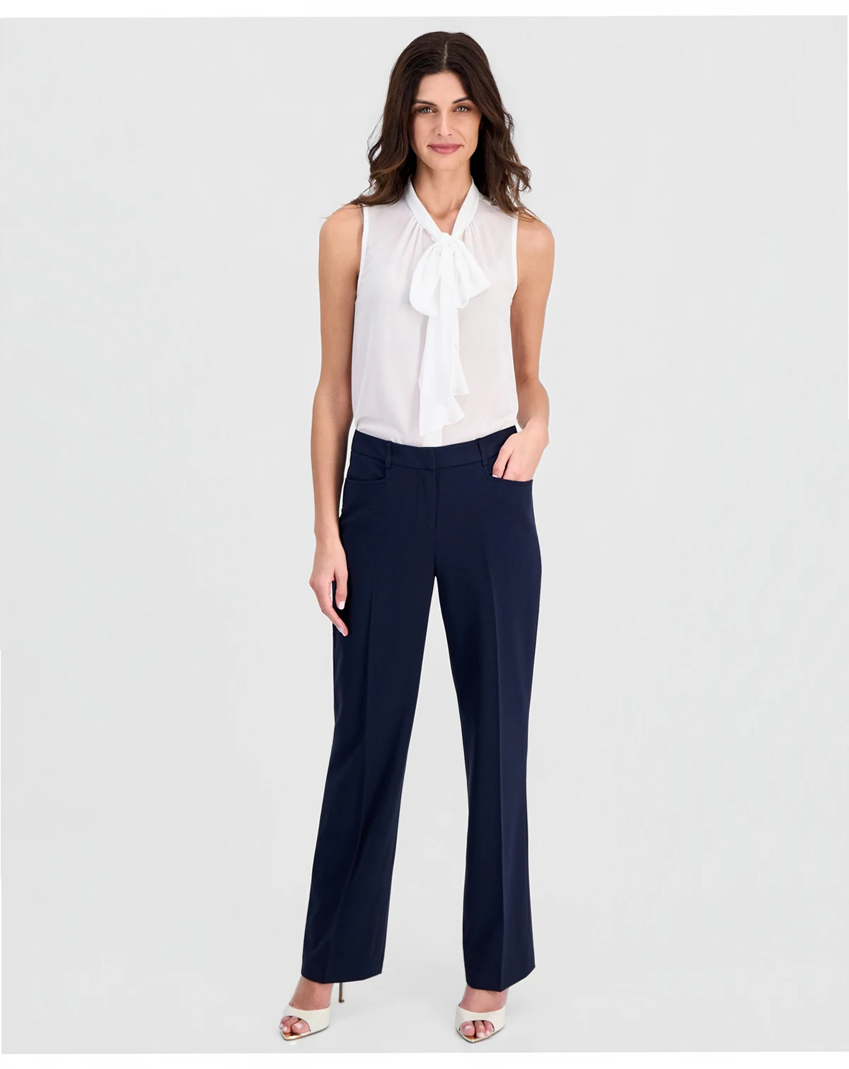 Petite Bird Eye Mid-Rise Pants
