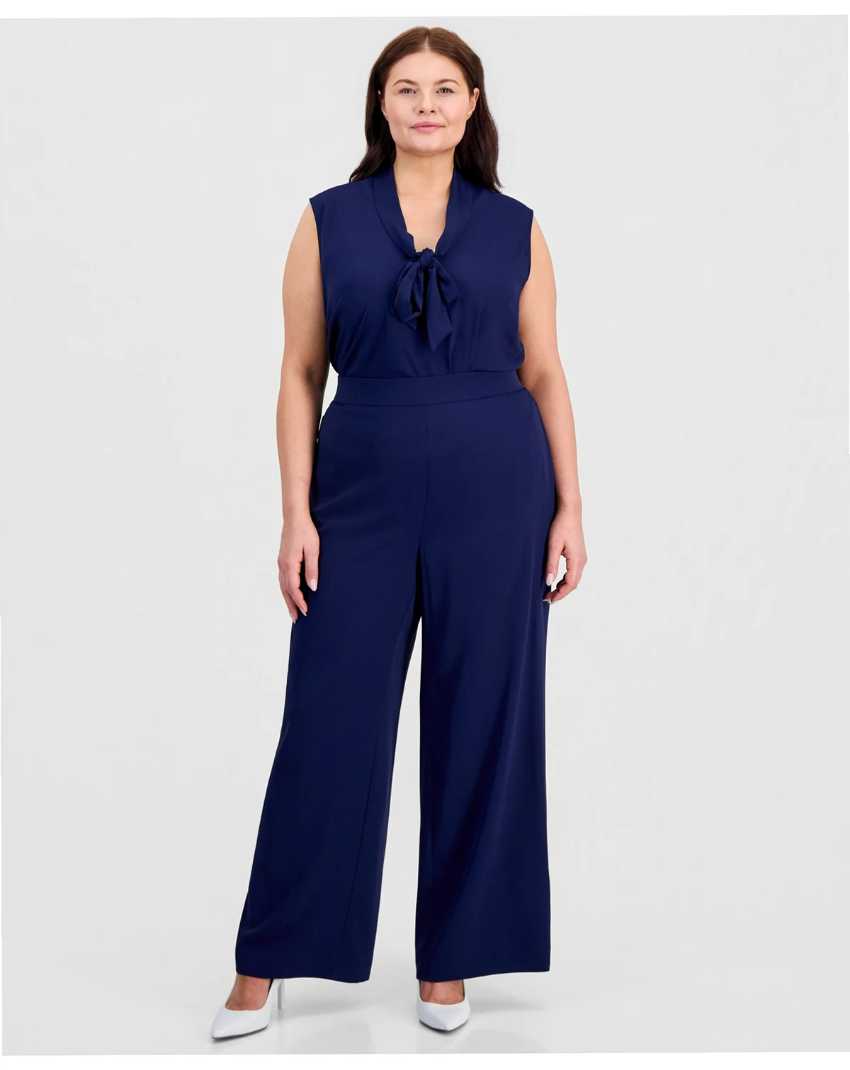 Plus Size High-Rise Wide-Leg Pull-On Pants