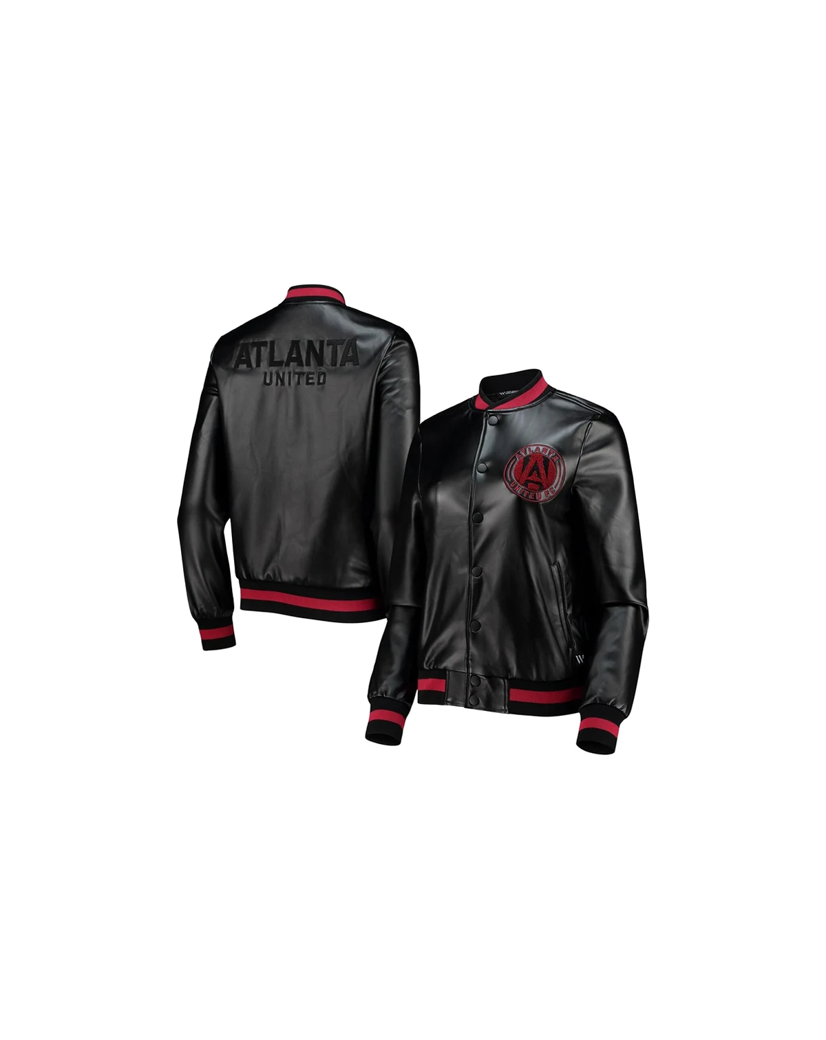 Women's Black Atlanta United FC Full-Snap Bomber Jacket