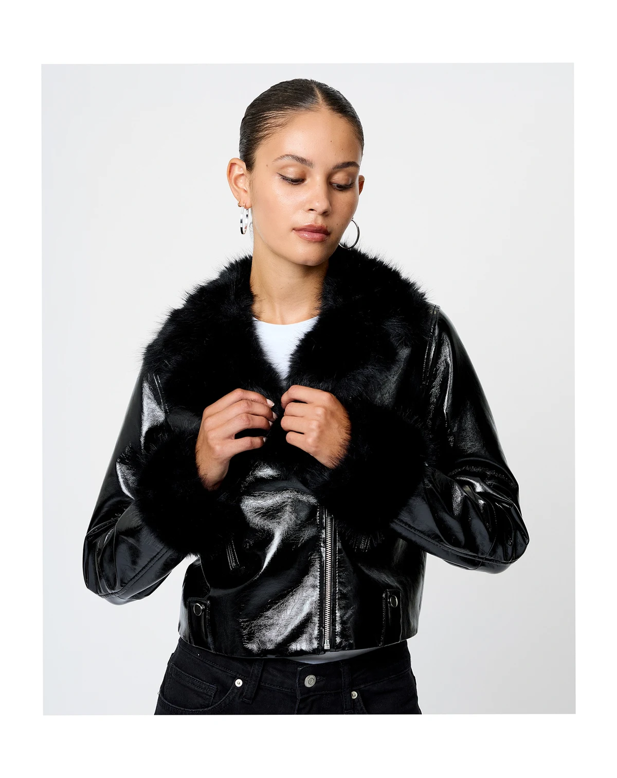 Women's Camryn Crinkled Moto Jacket