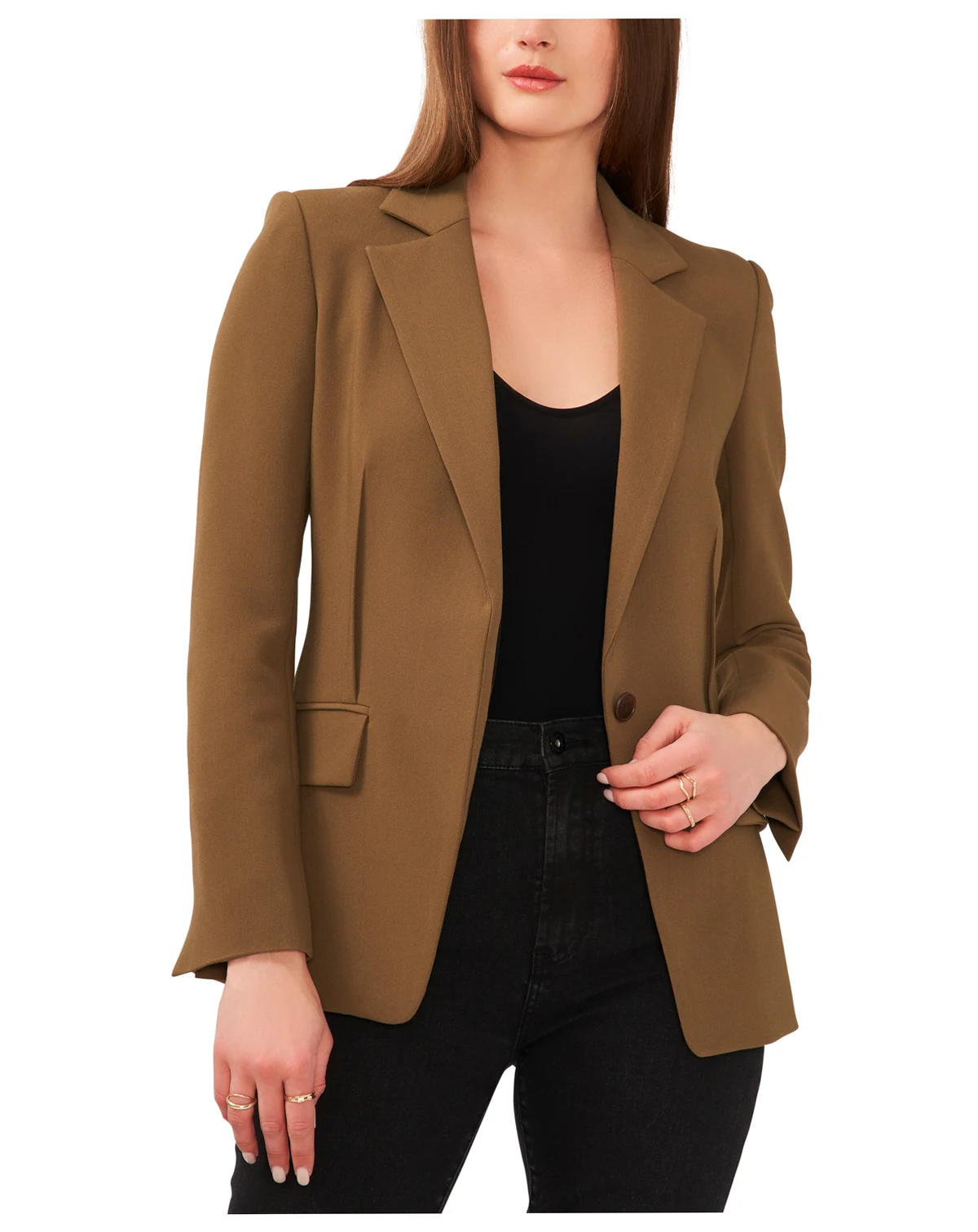 Women's Notched Collar One-Button Blazer