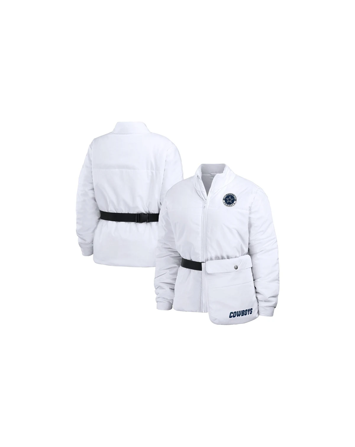 Women's White Dallas Cowboys Packaway Full-Zip Puffer Jacket