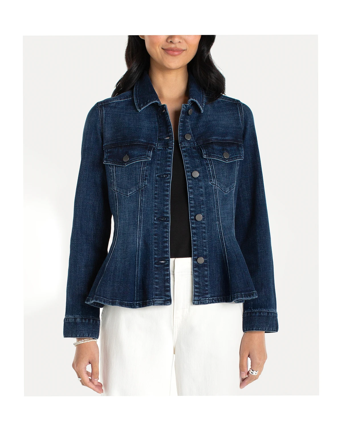 Petite Button-Front Trucker Jacket
