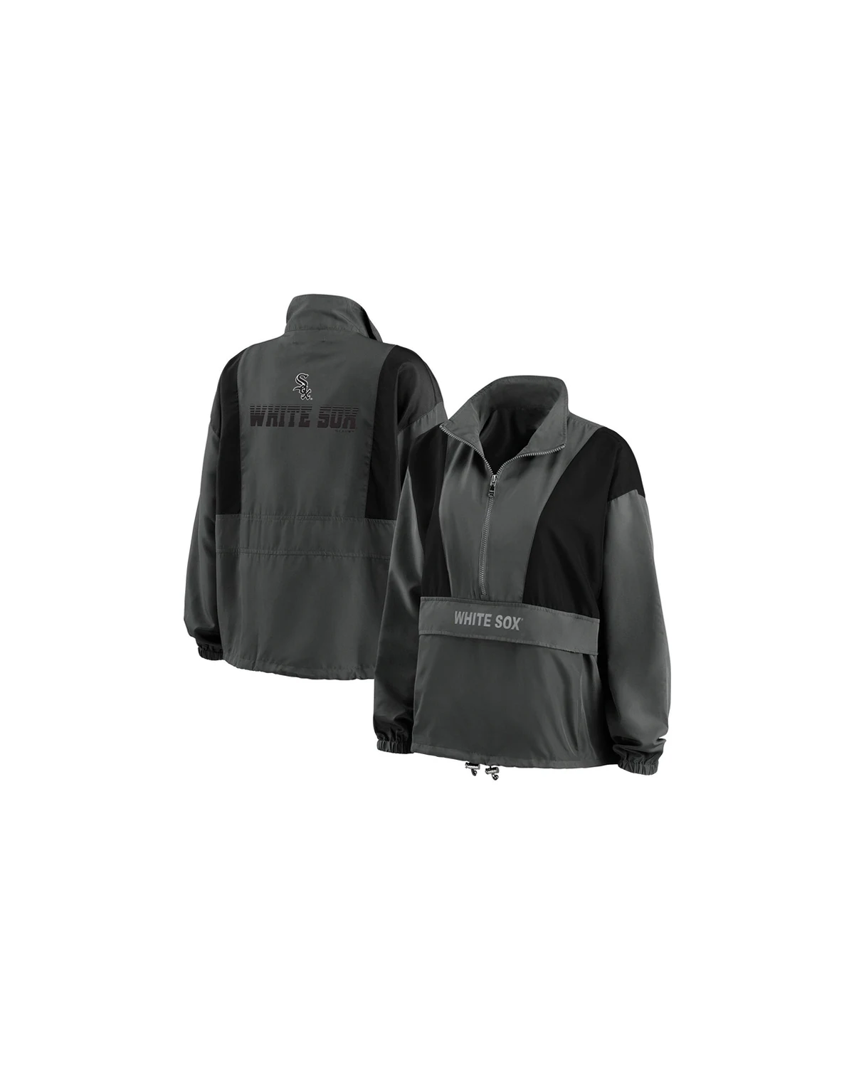 Women's Charcoal Chicago White Sox Packable Half-Zip Jacket