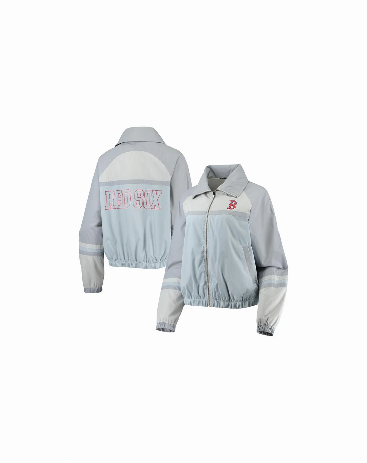 Women's Navy Boston Red Sox Colorblock Track Raglan Full-Zip Jacket