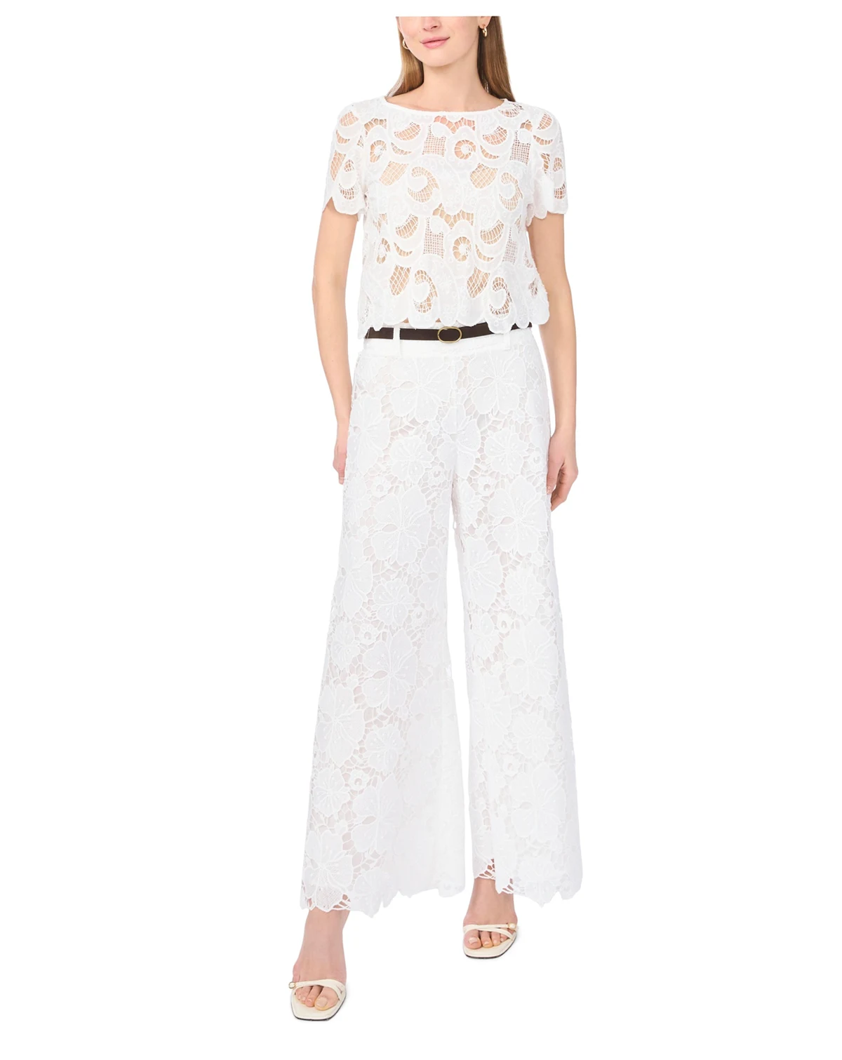 Women's Wide-Leg Pull-On Lace Pants