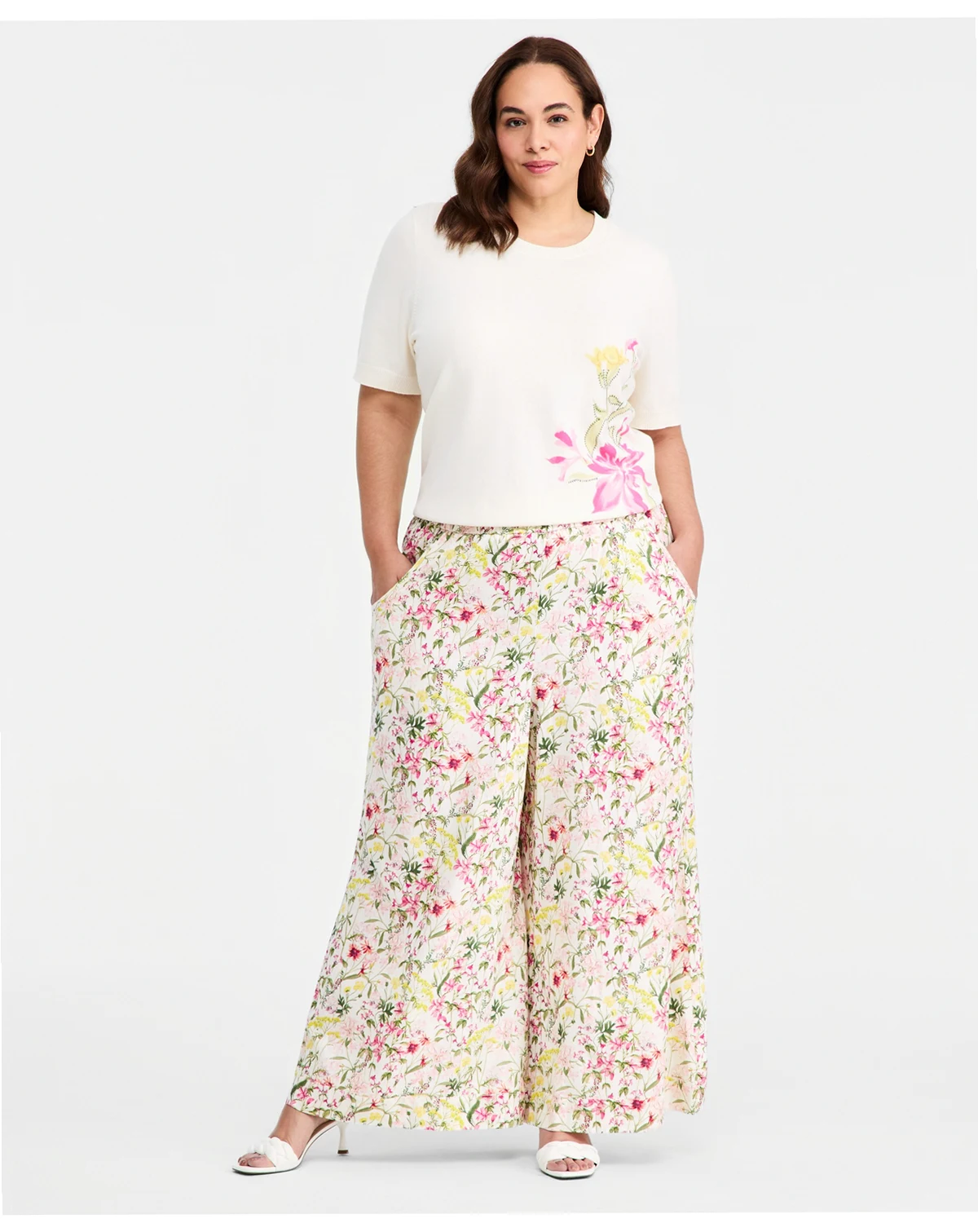 Plus Size Wide-Leg Elastic Waist Pants