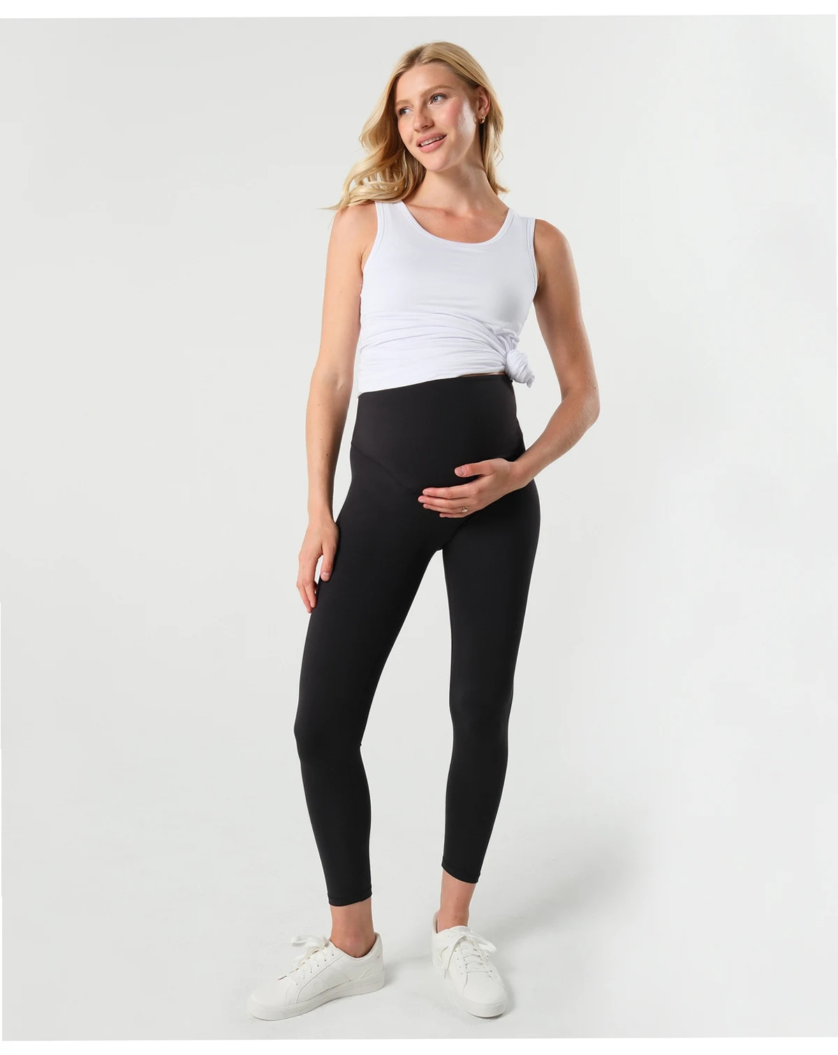Maternity Stretch Leggings with Bump-Friendly Phone Pocket