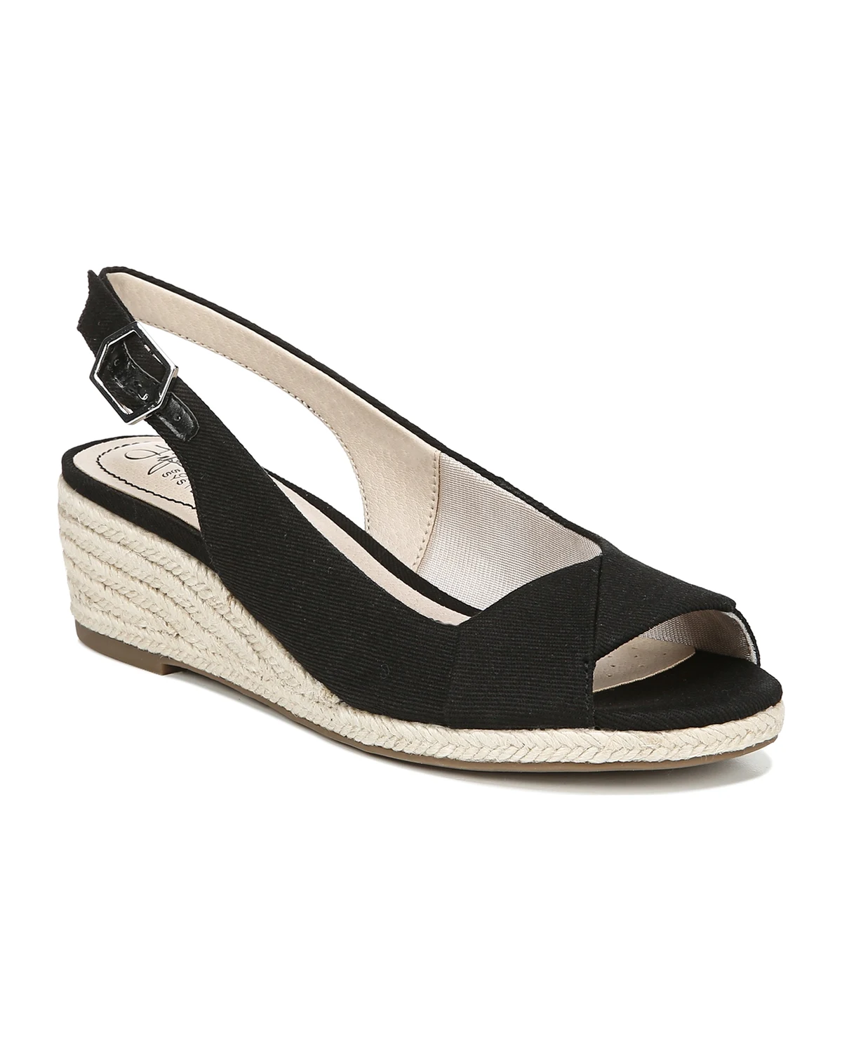 Women's Socialite Peep Toe Slingback Espadrille Wedge Sandals