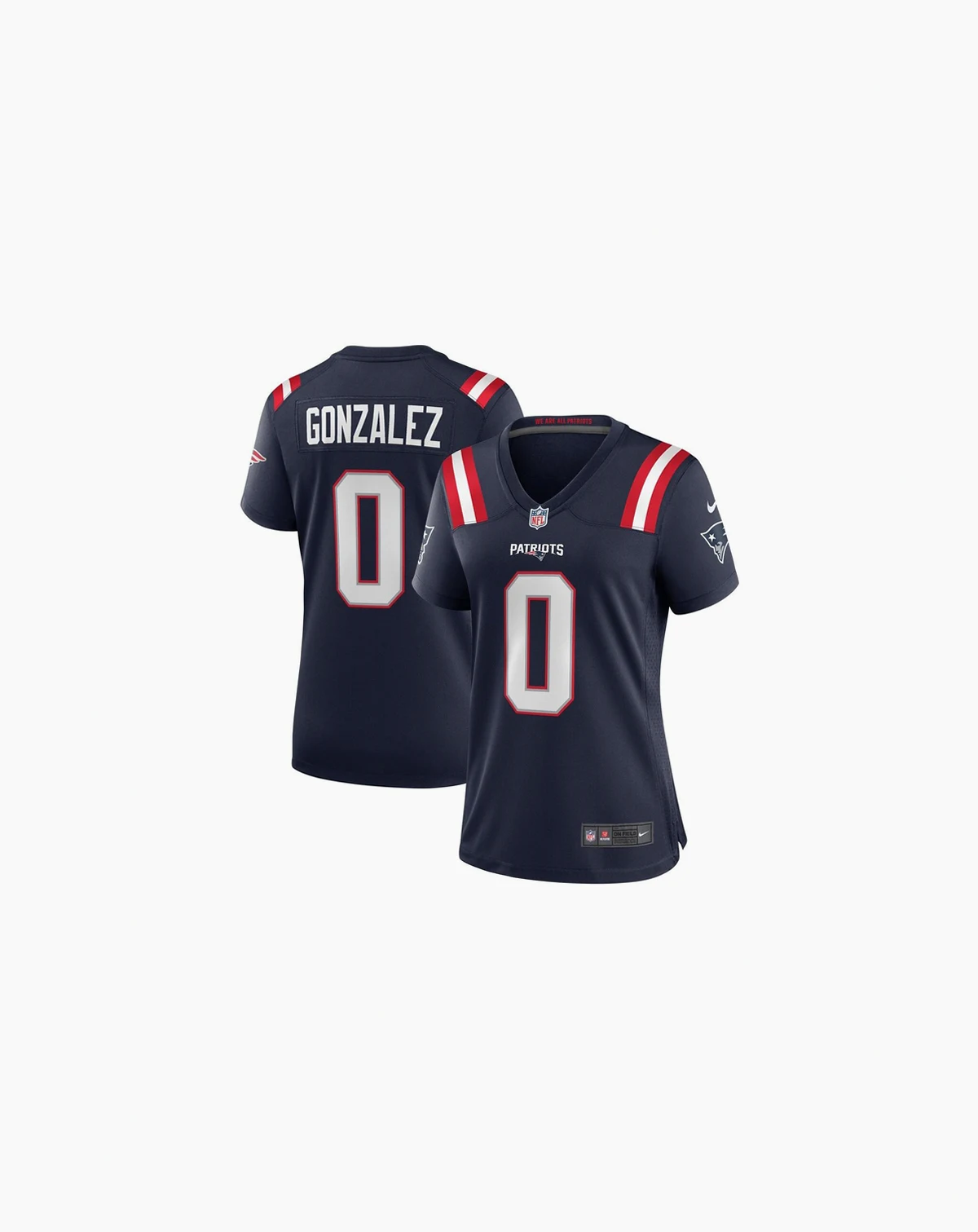 Women's Christian Gonzalez Navy New England Patriots Team Game Jersey