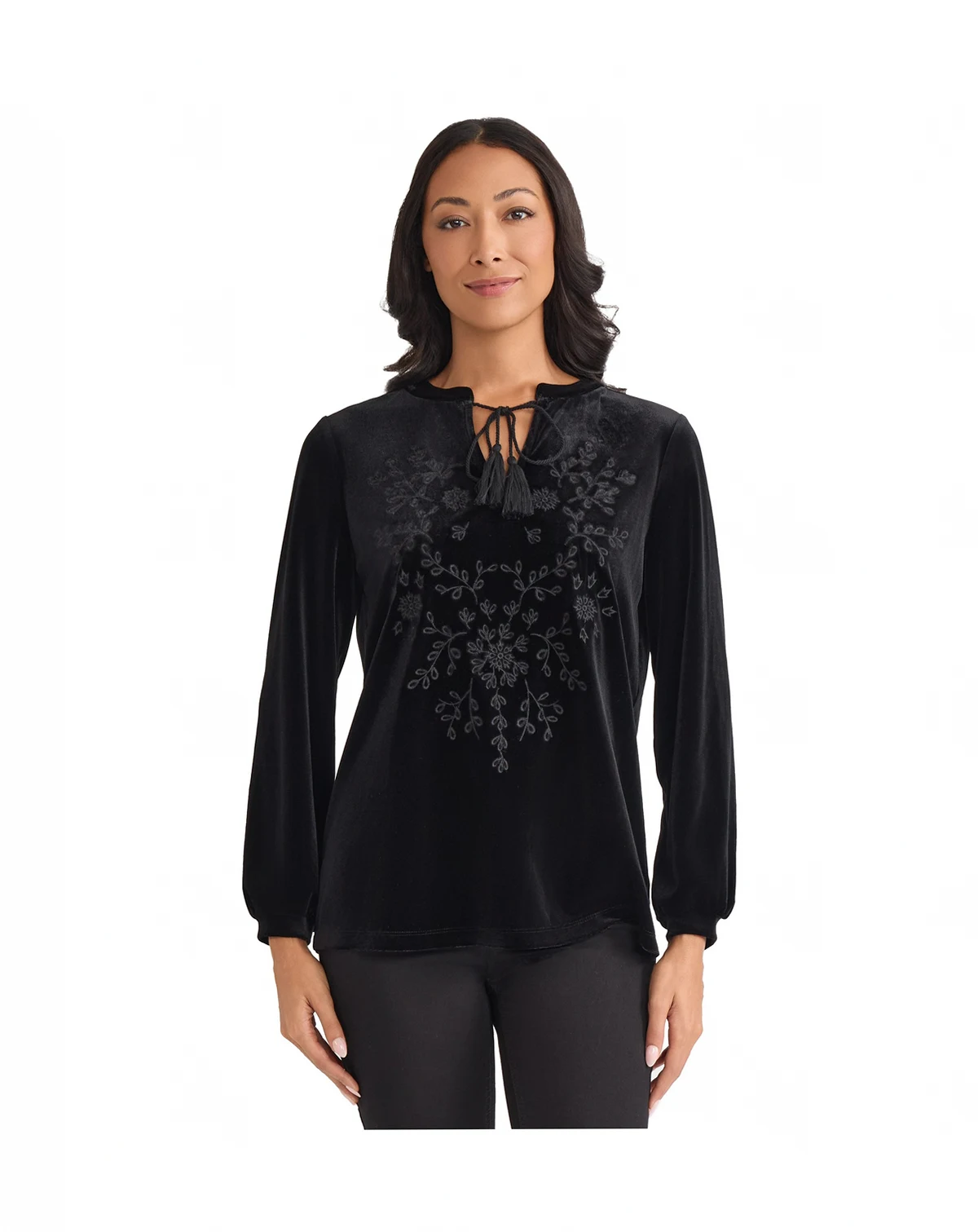 Women's Embroidered Long Sleeve Top