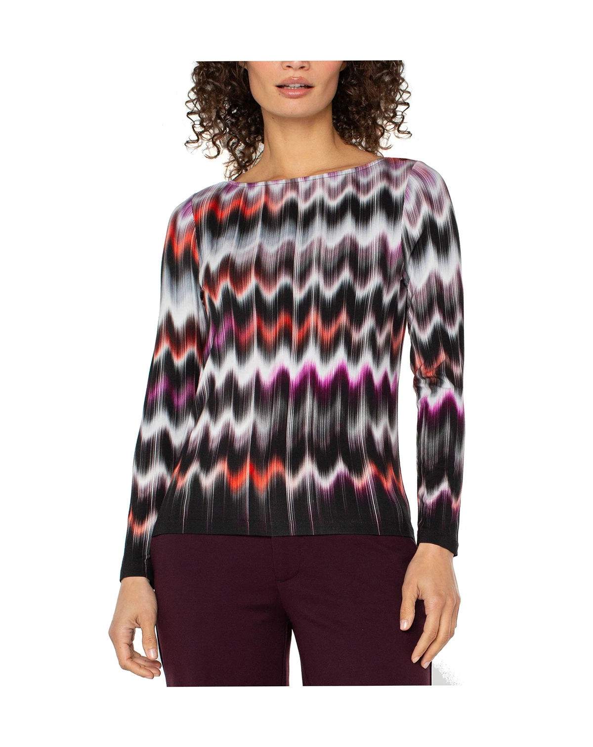 Women's Long-Sleeve Boat Neck Knit Top
