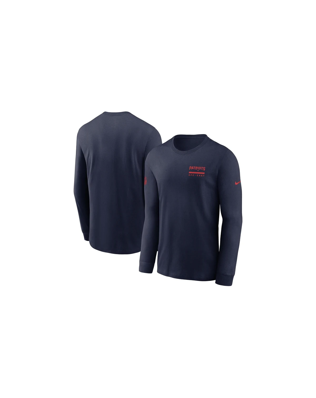 Men's Navy New England Patriots Sideline Performance Long Sleeve T-Shirt
