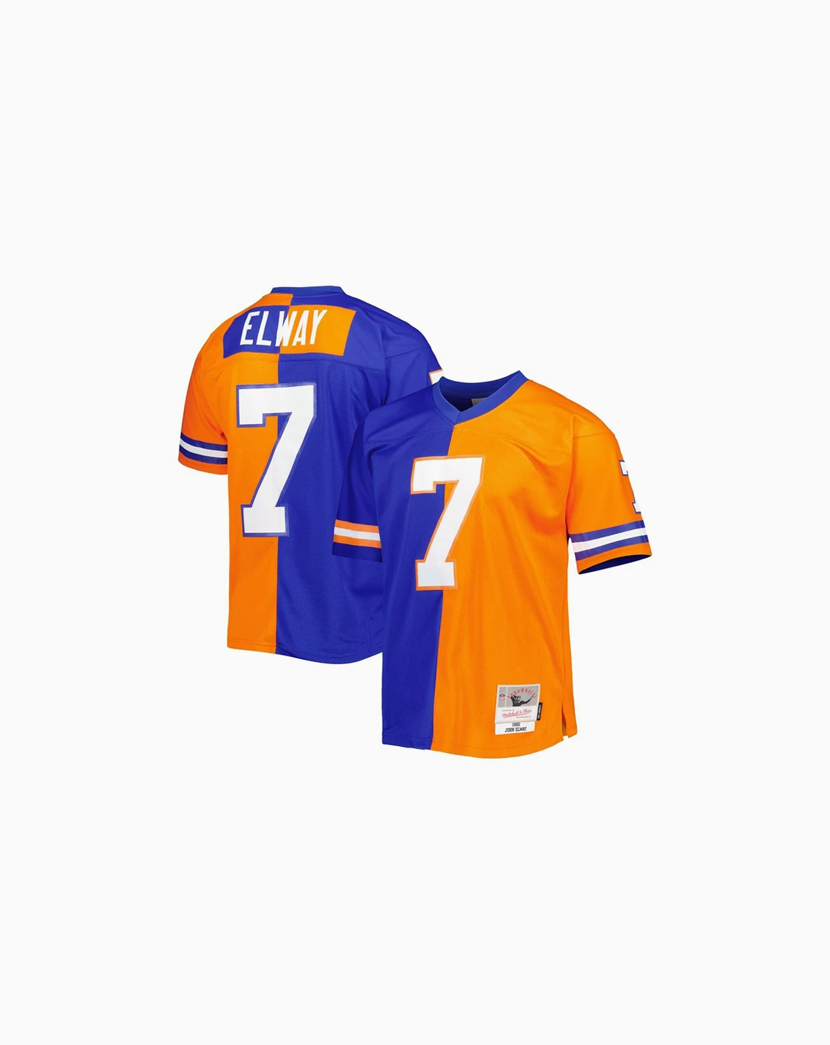 Men's John Elway Royal, Orange Denver Broncos 1990 Split Legacy Replica Jersey