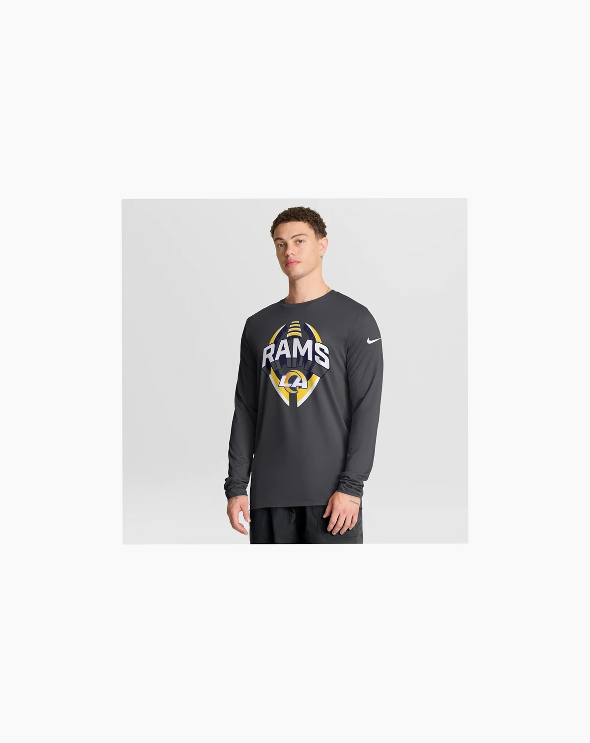 Men's Anthracite Los Angeles Rams Primetime Legend Icon Performance Long Sleeve T-Shirt