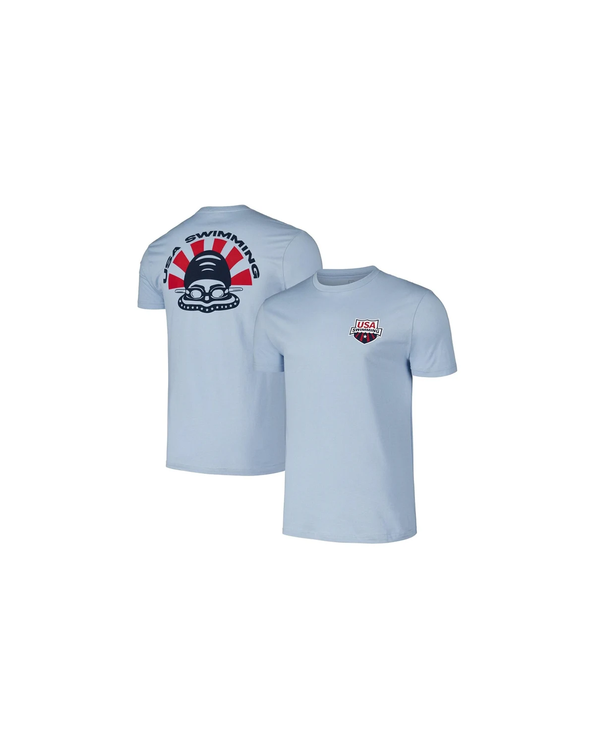 Men's and Women's Powder Blue USA Swimming Swimmer T-Shirt