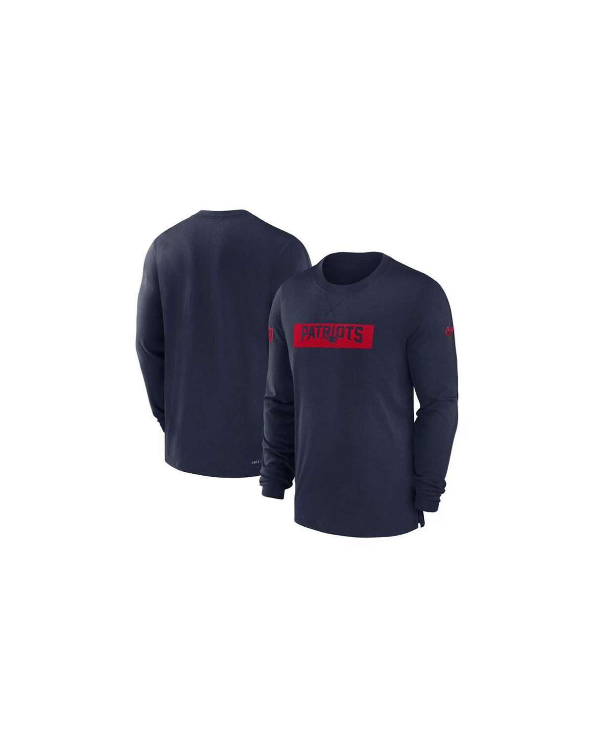 Men's Navy New England Patriots Sideline Player Performance Long Sleeve T-Shirt