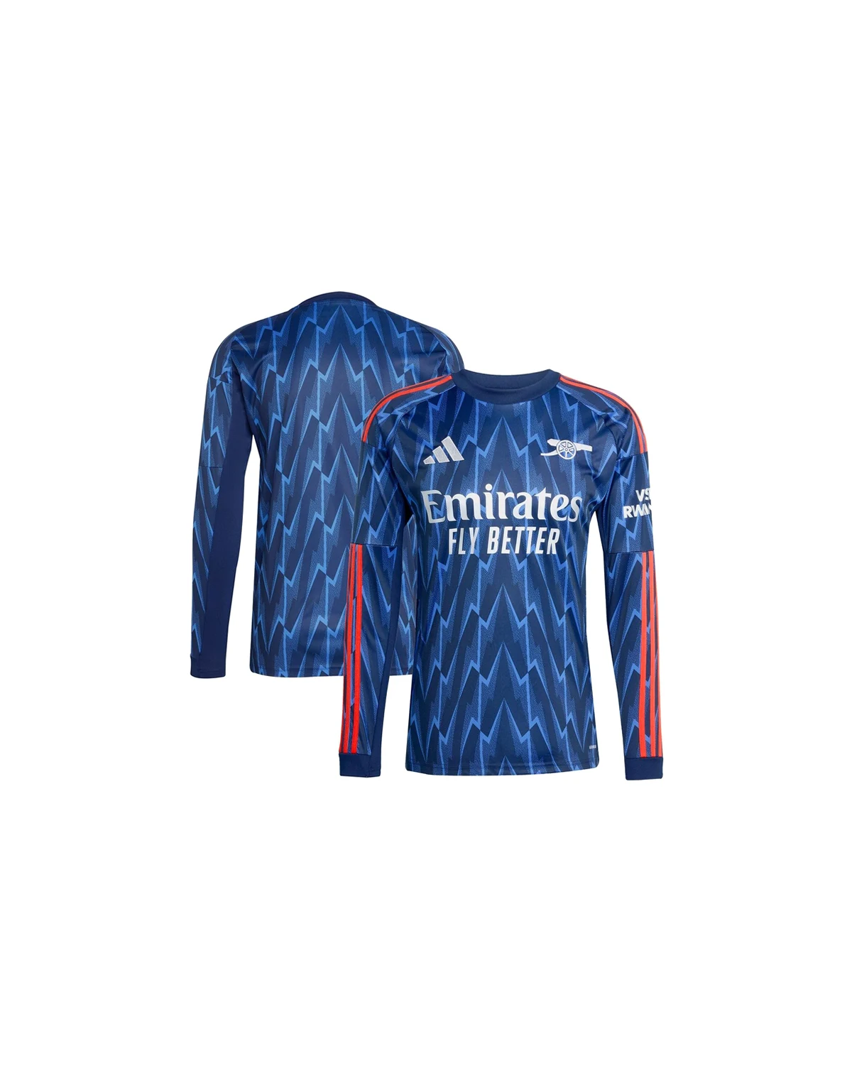 Men's Blue Arsenal 2025/26 Away Replica Long Sleeve Jersey
