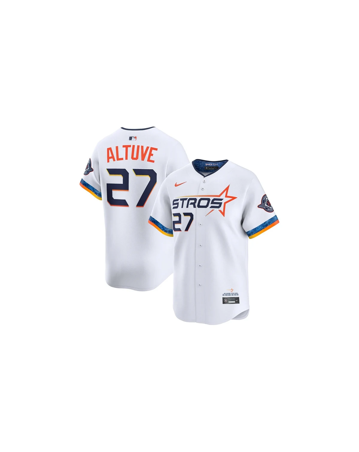 Men's Jose Altuve White Houston Astros 2025 City Connect Limited Player Jersey