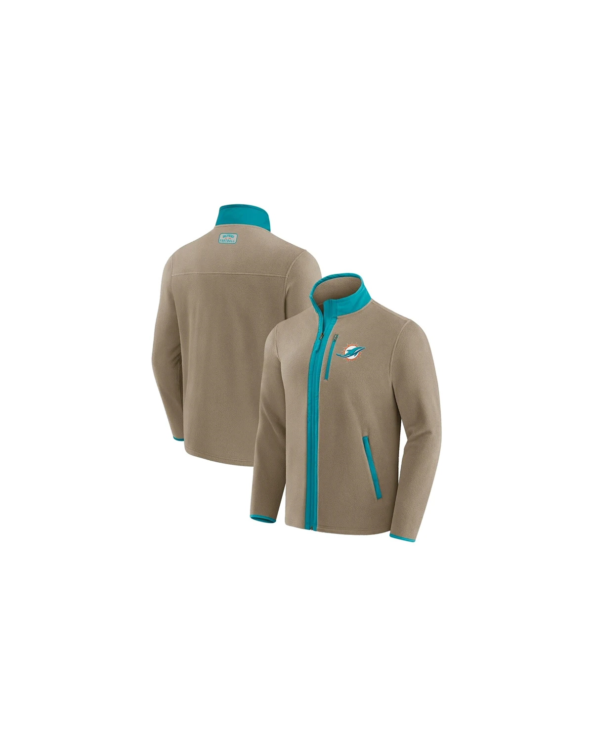 Darius Rucker Collection by Men's Tan Miami Dolphins Heavyweight Polar Fleece Full-Zip Jacket
