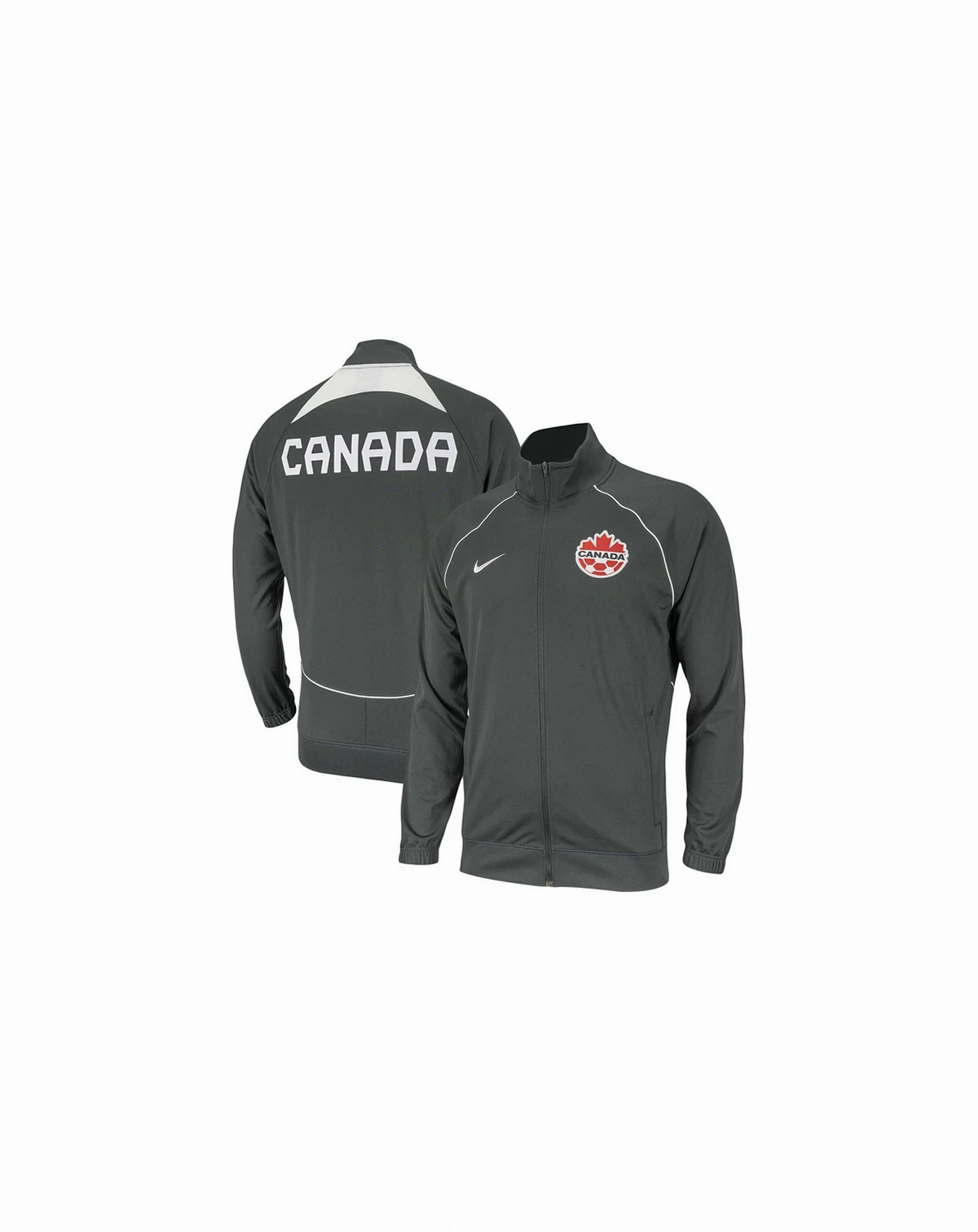 Men's Gray Canada Soccer Anthem Raglan Full-Zip Jacket