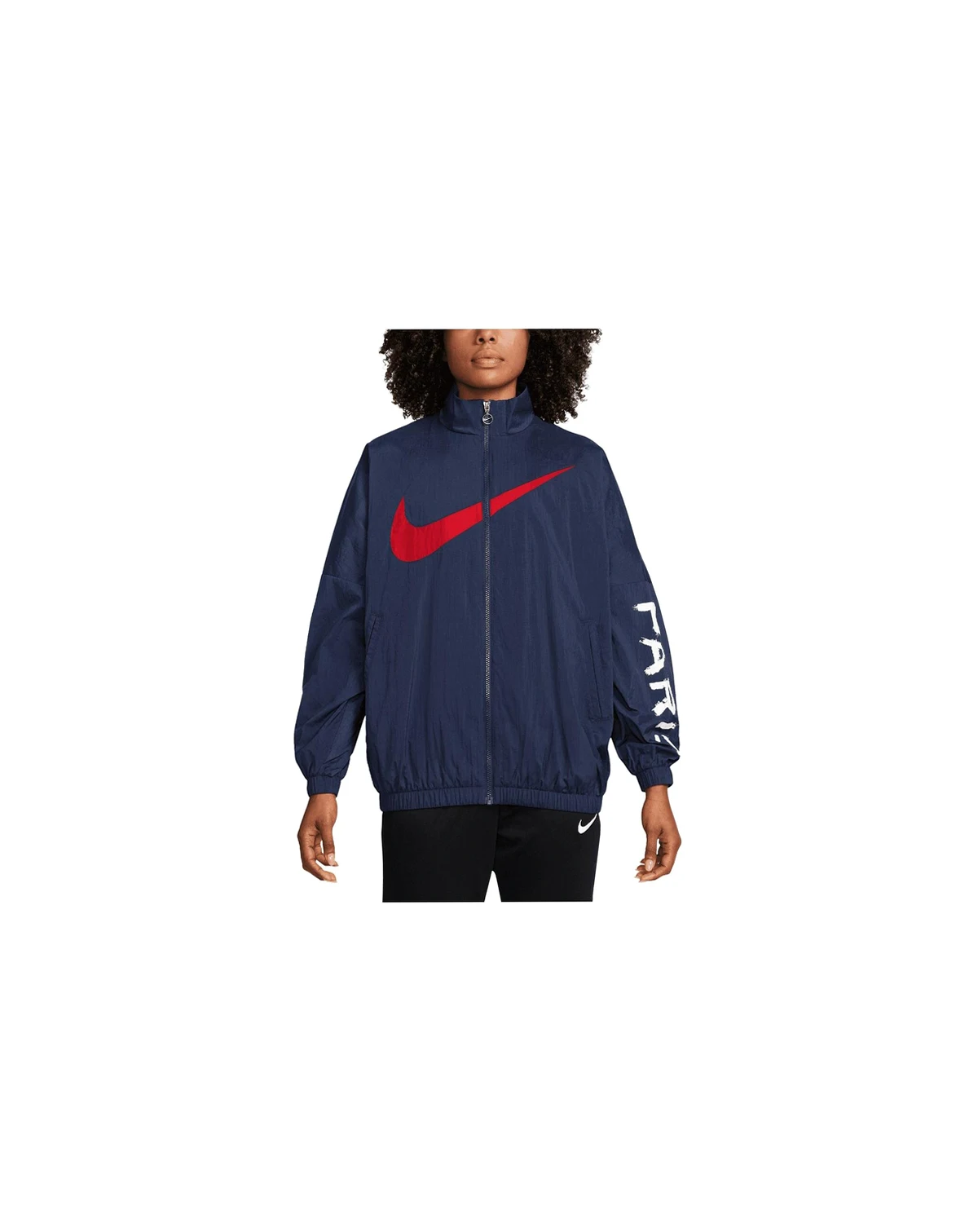 Women's Navy Paris Saint-Germain Essential Wind Runner Full-Zip Jacket