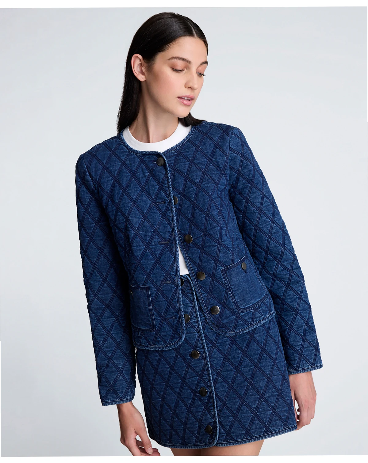 Women's Quilted Collarless Jacket