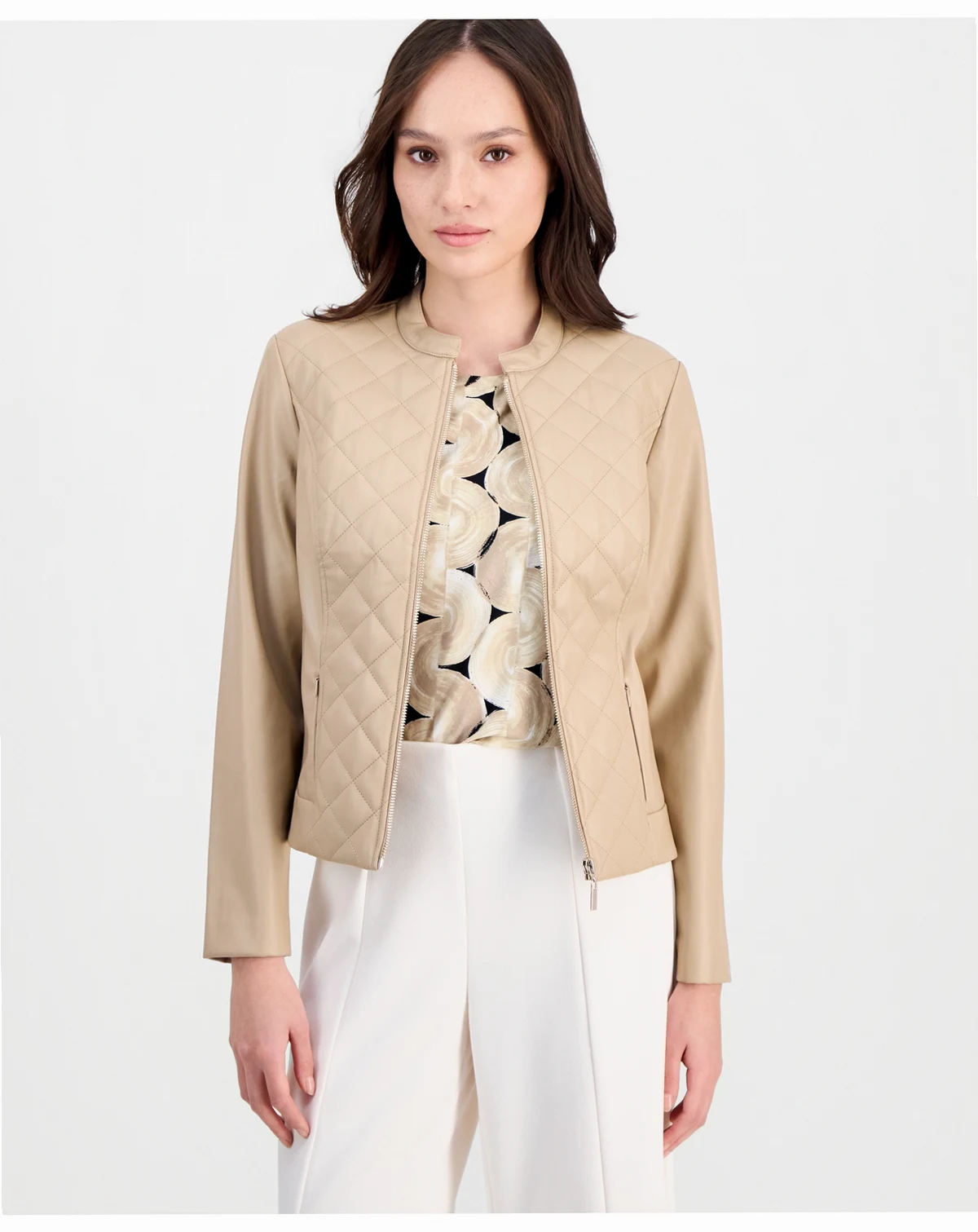 Petite Quilted Moto Jacket