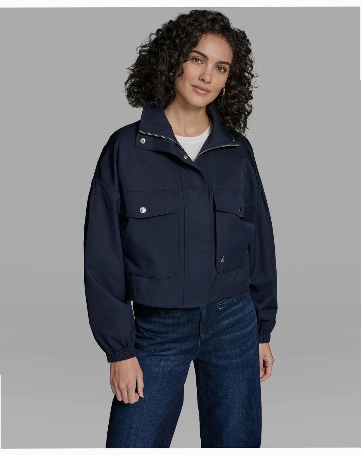 Women's Cropped Dropped Sleeve Bomber