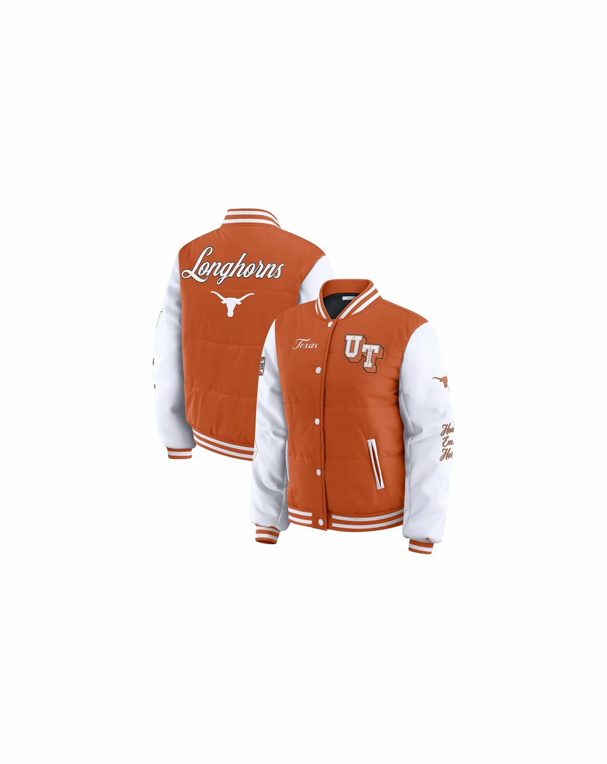 Women's Burnt Orange Texas Longhorns Varsity Puffer Jacket