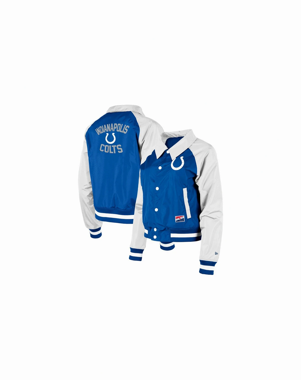 Women's Royal Indianapolis Colts Coaches Raglan Full-Snap Jacket