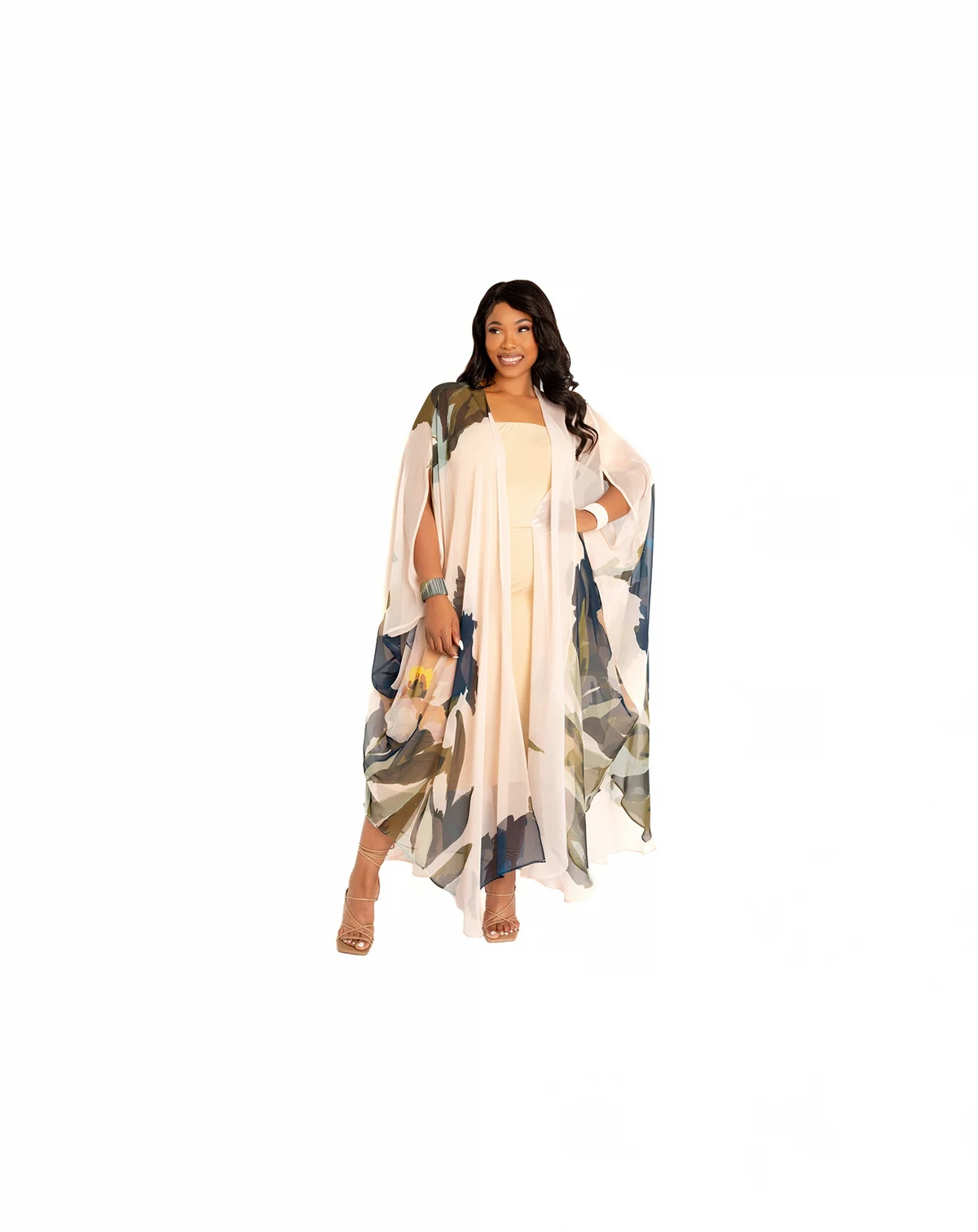 Women's Floral Chiffon Kimono Cover-Ups
