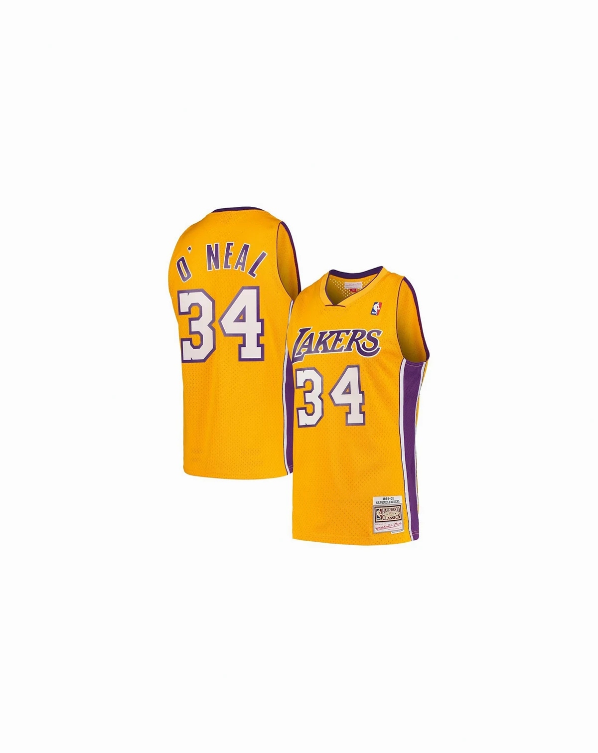 Men's Shaquille O'Neal Gold Los Angeles Lakers Hardwood Classics 1999-00 Swingman Jersey