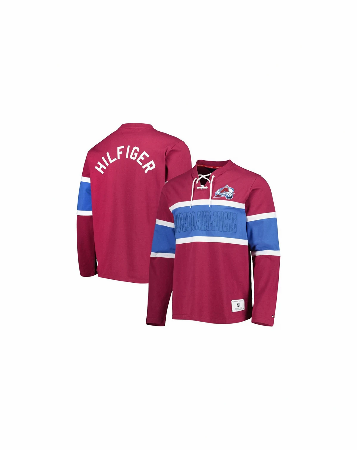 Men's Burgundy Colorado Avalanche Walter Lace-Up Long Sleeve Top