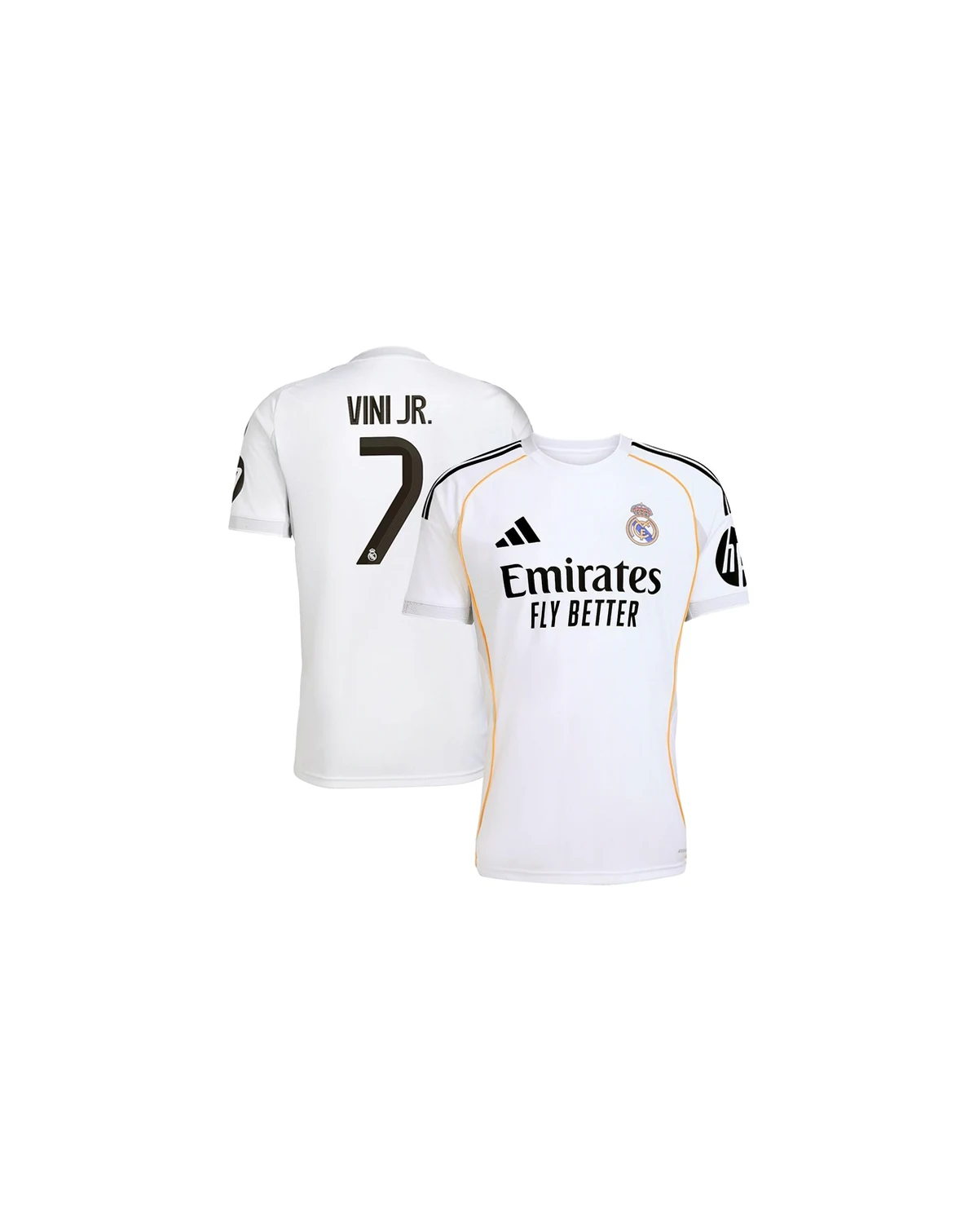 Men's Vini Jr. White Real Madrid 2025/26 Home Replica Jersey