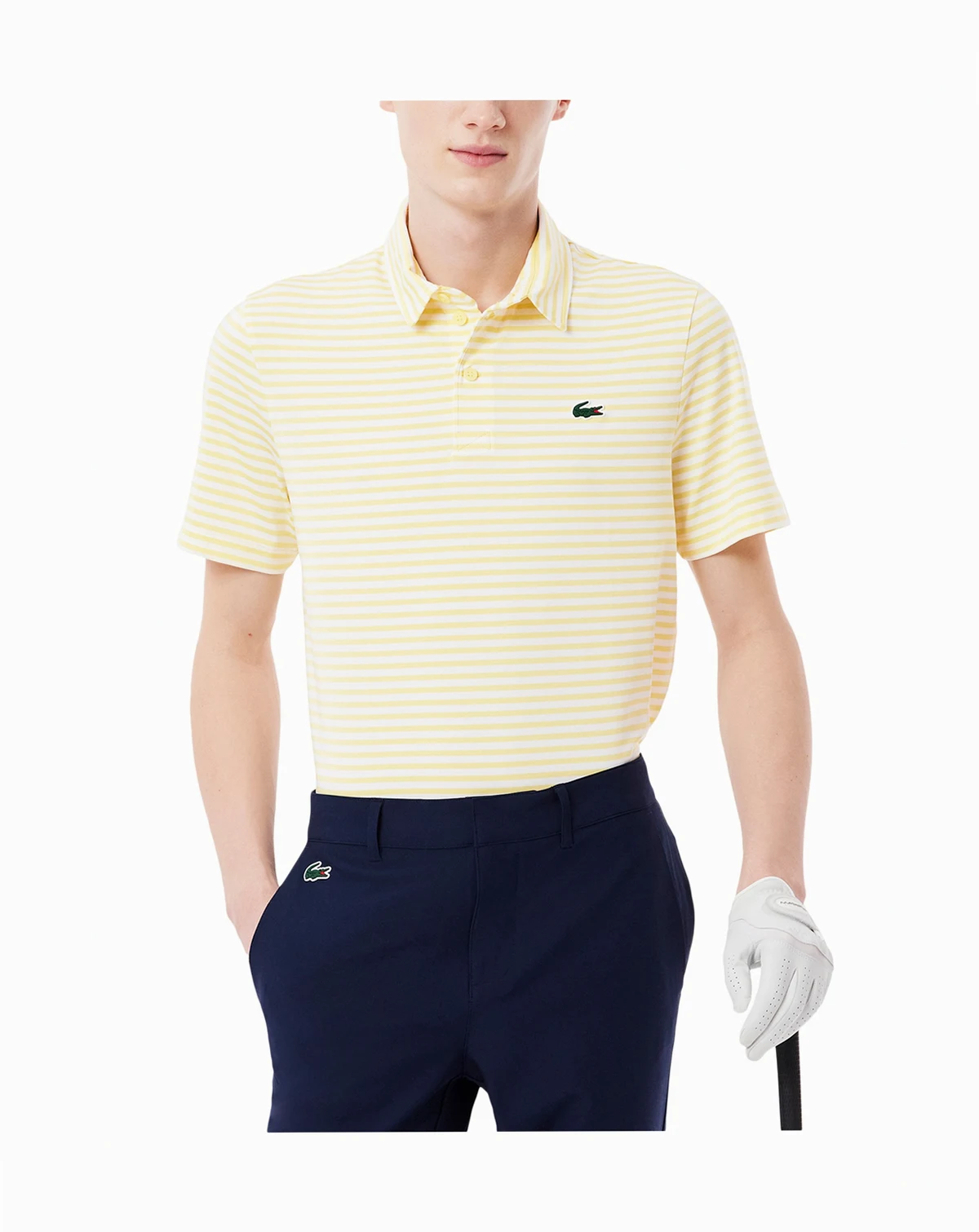 Men's Short Sleeve Striped Performance Polo Shirt