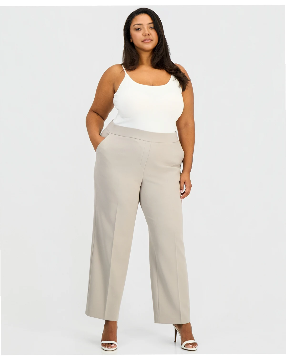 Plus Size High Rise Pull-On Pants