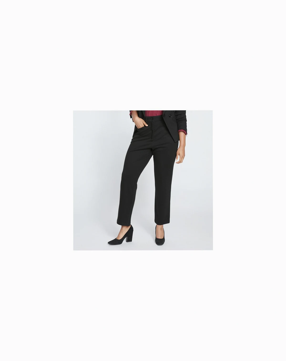 Plus Size Long Cigarette Ponte Pants