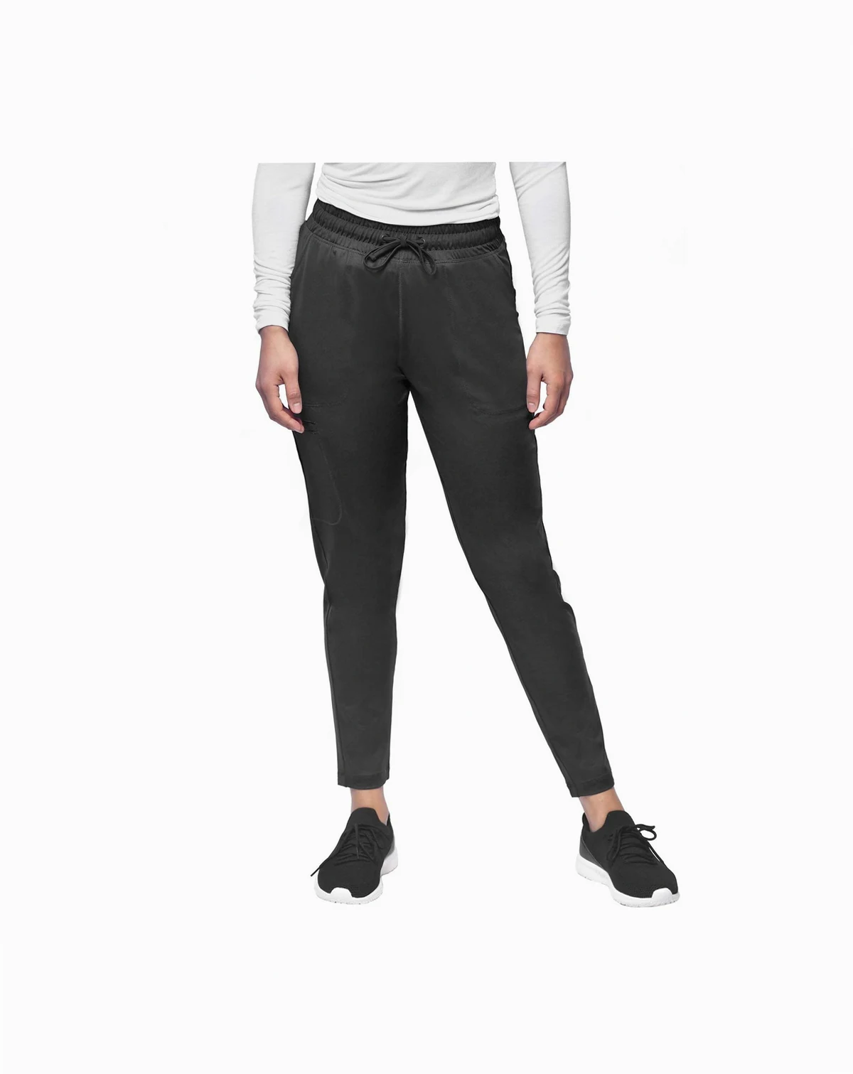Women's Scrubs Mid Rise Slim 5 Pocket Active Yoga Scrub Pants, Wine XX Small