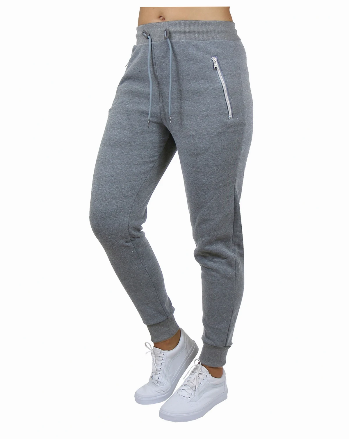 Women's Loose Fit Fleece Lined Jogger Sweatpants with Zipper Pockets