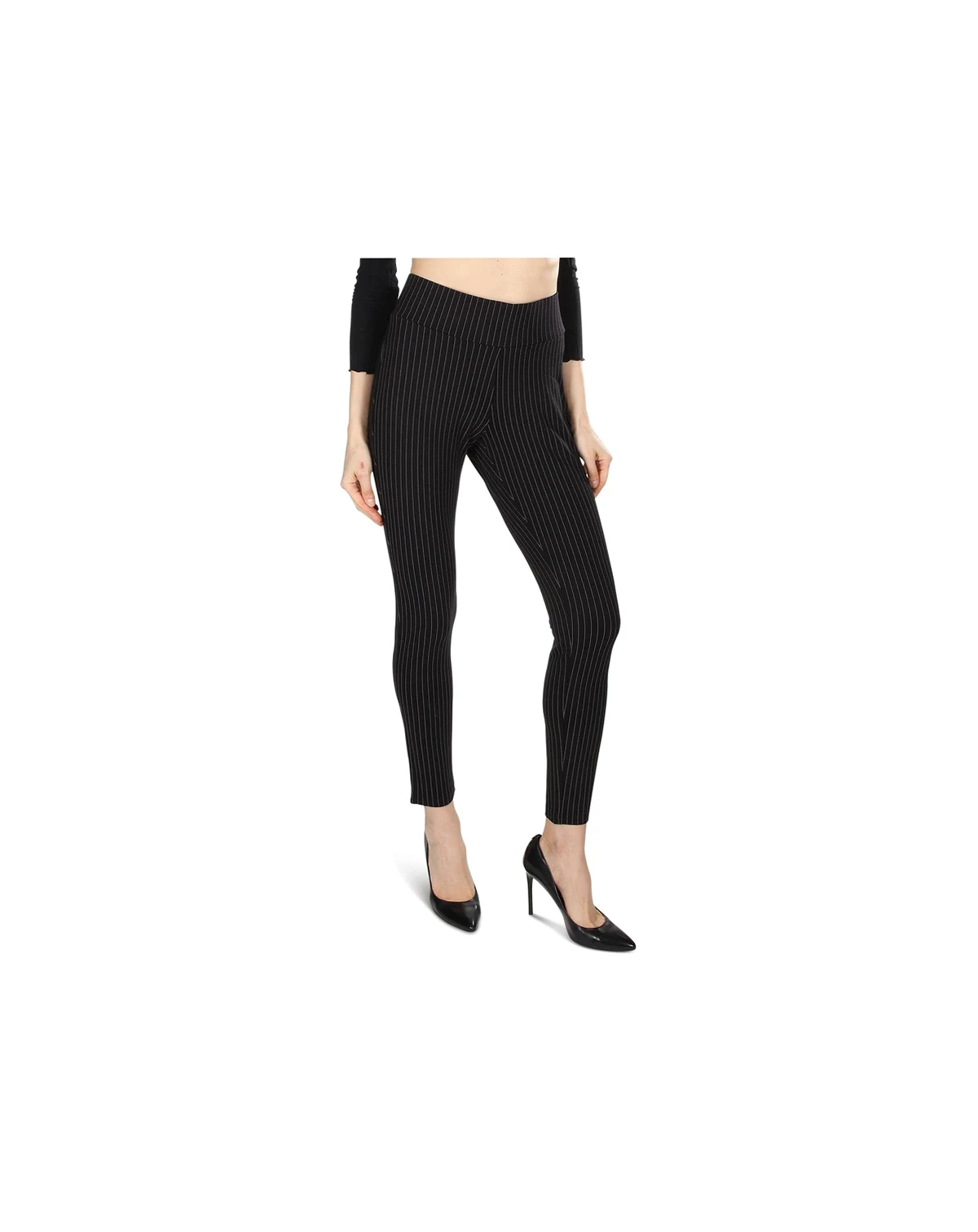 Women's Pinstripe High-Waist Straight Leg Shaping Leggings