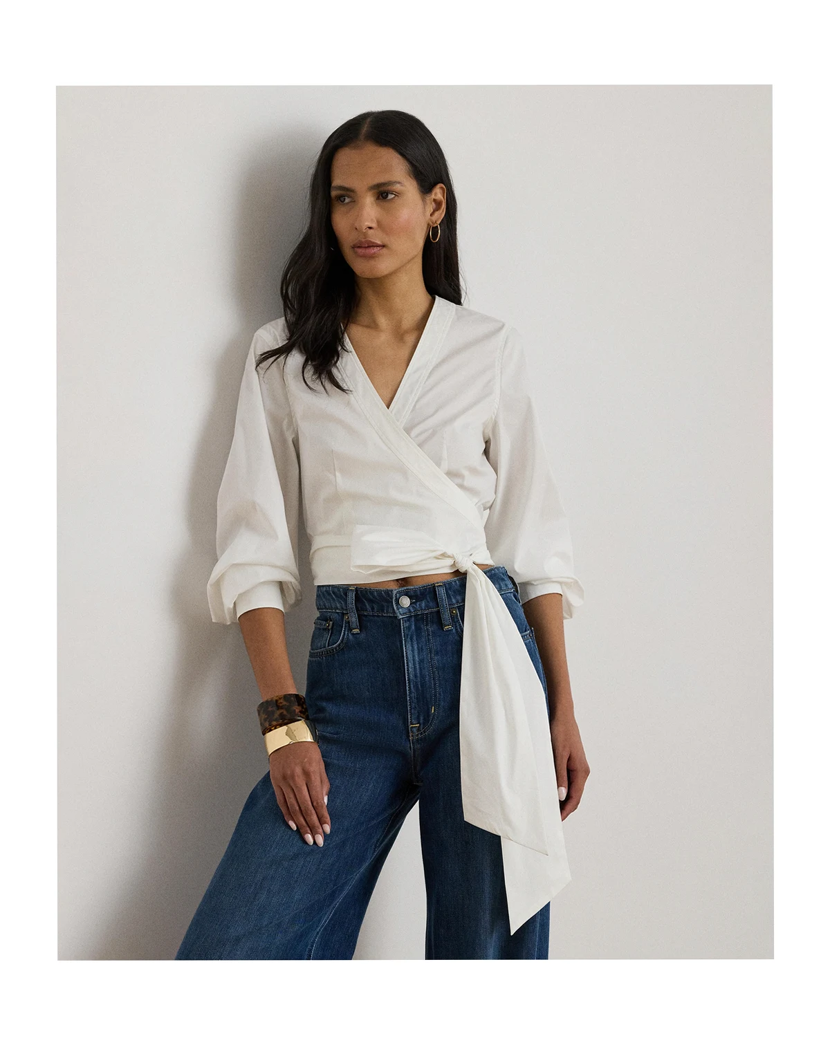 Women's Cropped V-Neck Wrap Top