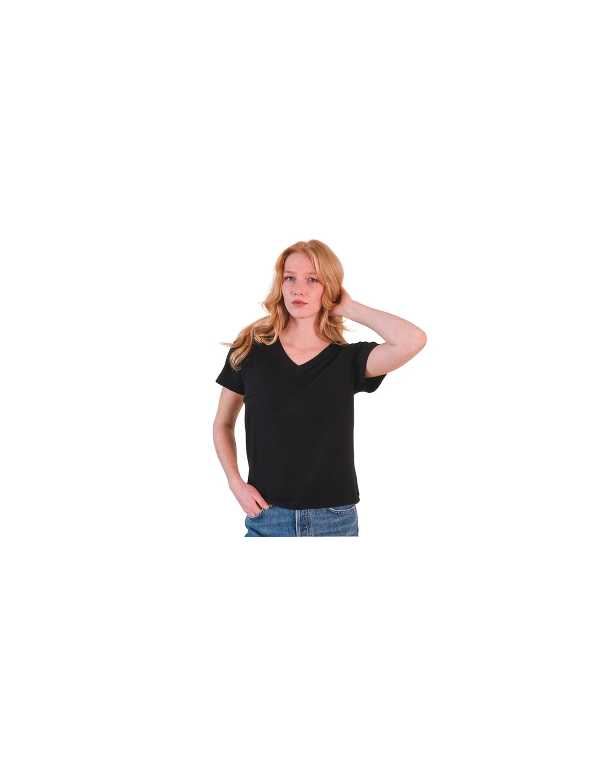 Women's Louise Cotton + Tencel V-neck Tee