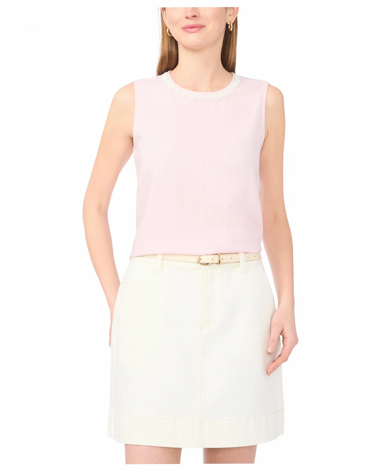 Women's Sleeveless Crewneck Blouse