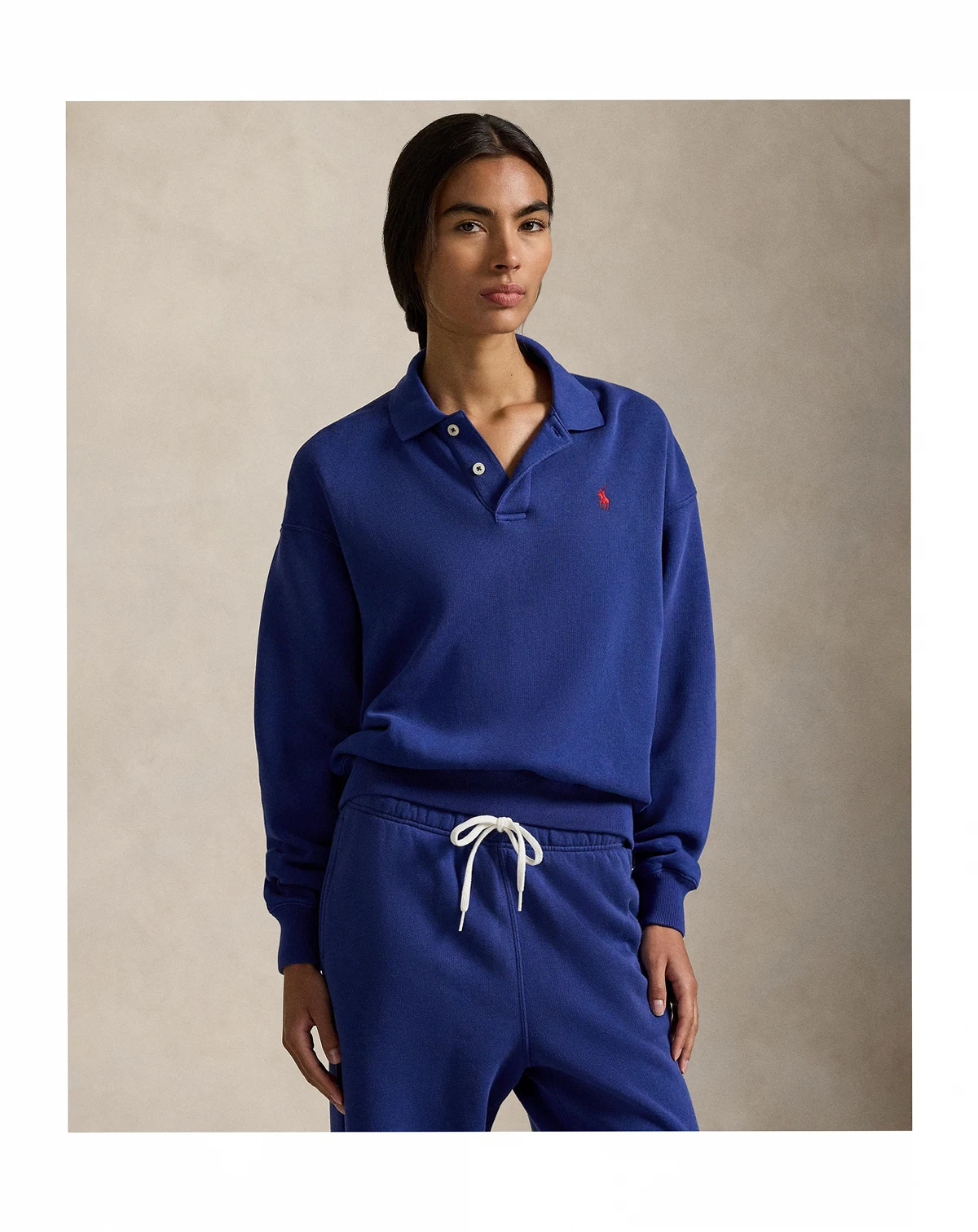 Women's Polo-Collar Fleece Pullover