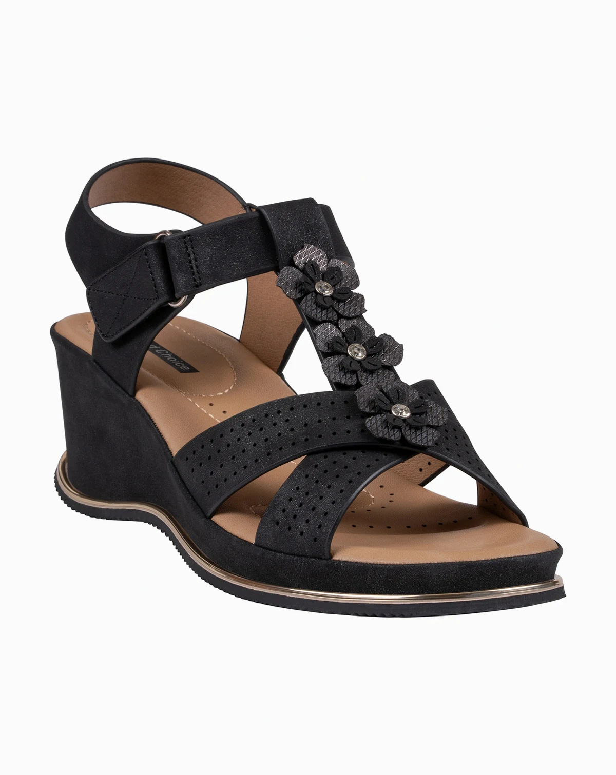 Women's Miko Floral Round Toe Wedge Sandals