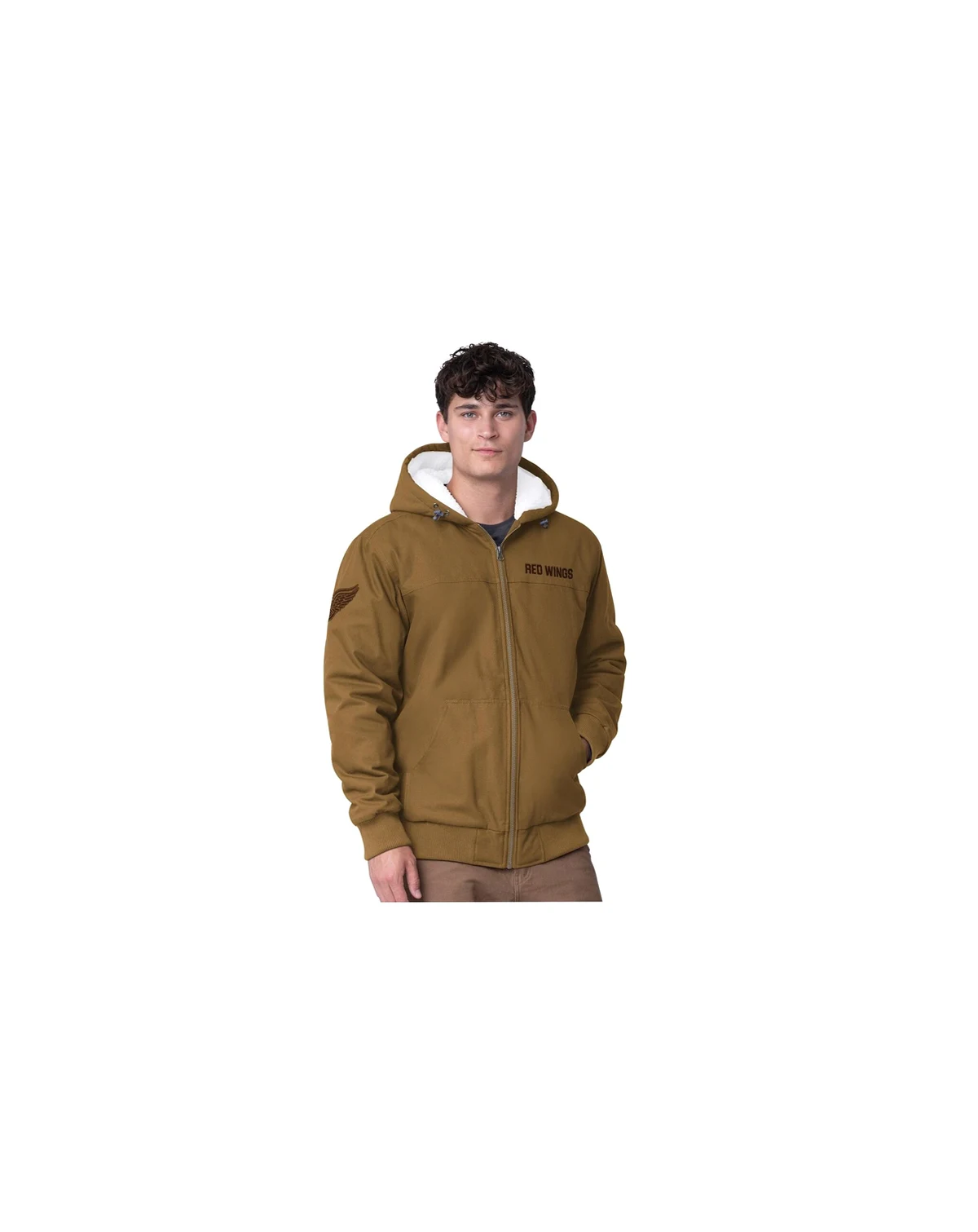 Men's Tan Detroit Red Wings Build Up Full-Zip Hoodie Jacket