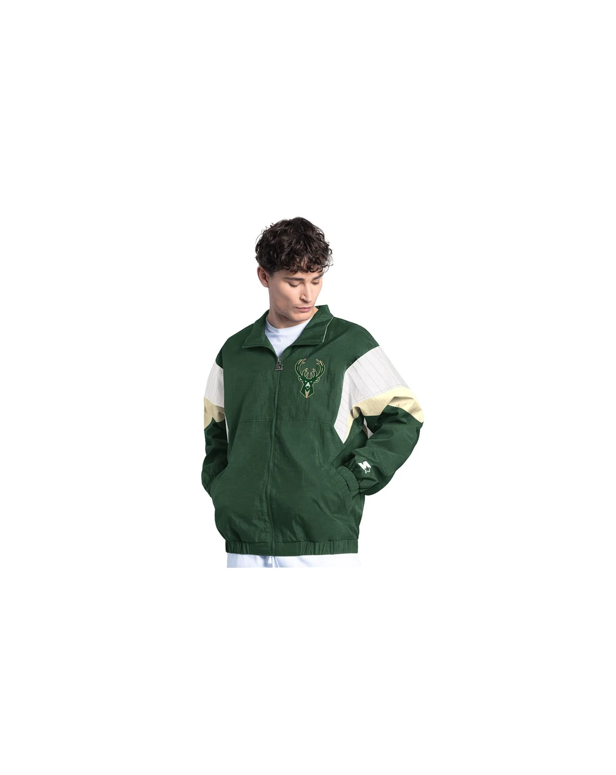 Men's Hunter Green Milwaukee Bucks Yard Line Full-Zip Jacket