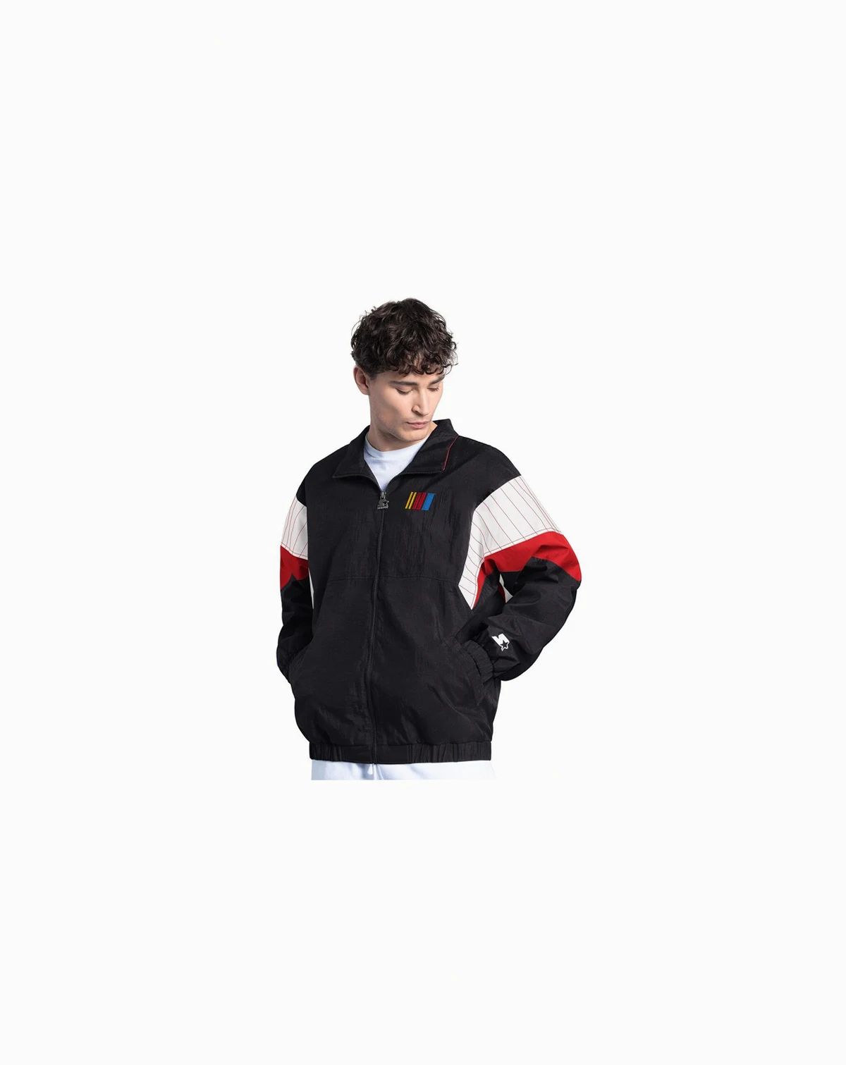 Men's Black/Red NASCAR Yard Line Full-Zip Jacket