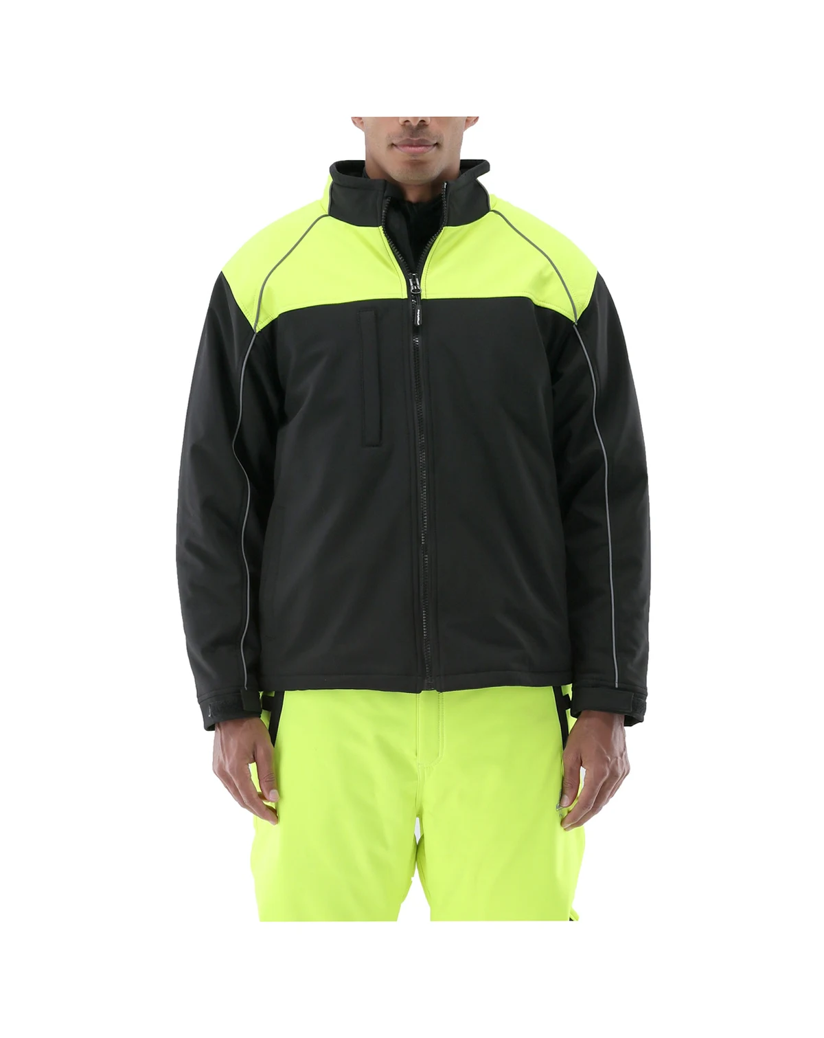 Big & Tall Two-Tone HiVis Insulated Jacket - High-Visibility, Warm, Water-Resistant Work Coat
